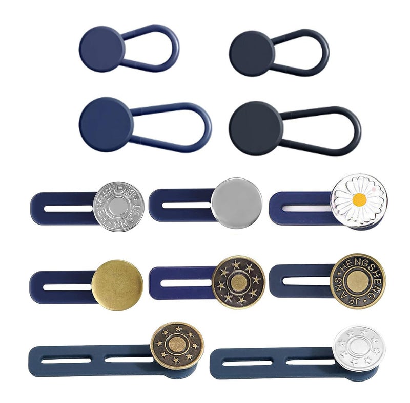 KAJUDA 12PCS Button Extenders for Jeans KAJUDA Pants Button Extender  Instant Waistband Extension  Adjustable Waist Extenders for Men and Women NoSew Solution Assorted Colors 