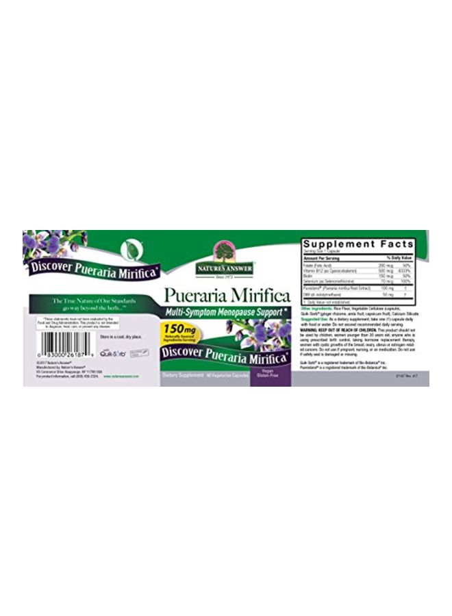 NATURE'S ANSWER Pueraria Mirifica Multi Symptom Menopause Support - 60 Capsules - Image 2