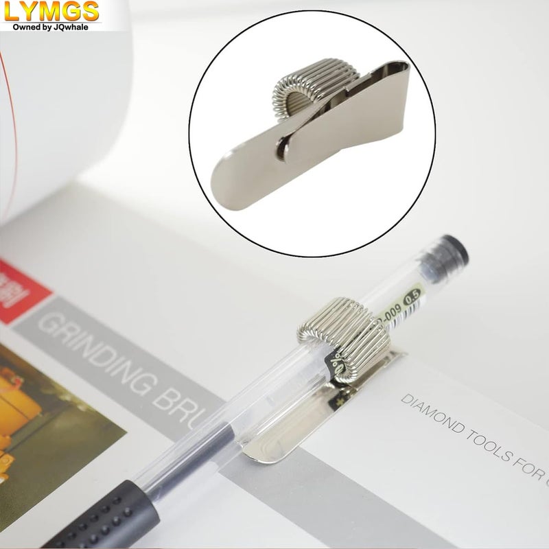LYMGS Universal Stainless Steel Pen Holder, Silver Matel Clip with Spring Fits for Clipboard Notebook, 3 Pack - Image 5