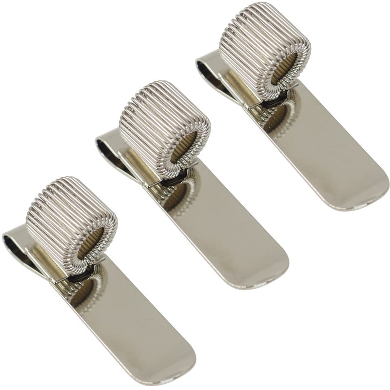 LYMGS Universal Stainless Steel Pen Holder, Silver Matel Clip with Spring Fits for Clipboard Notebook, 3 Pack - Image 1