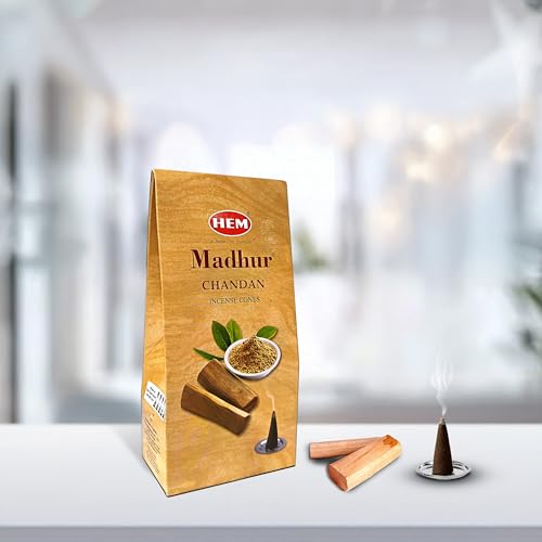 Hem Madhur Chandan Dhoop Cones | Sandalwood Fragrance for Pooja, Meditation & Festivals | Long-Lasting Aroma | Charcoal-Free Premium Dhoop Cones | 100g (Approx. 43 Cones)| Buning Time - 35-40 min*| - Image 3