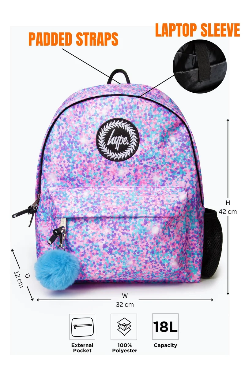 Just Hype HYPE Backpack Girls Multi Confetti