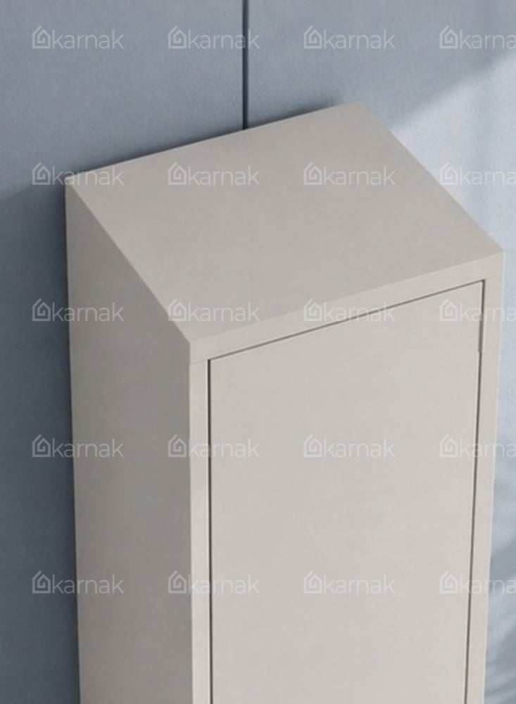 Karnak Navora 1-Door Steel Wardrobe Locker with Key | Metal Storage Cabinet with Shelves & Clothes Hanger for Office & Home Storage Cupboard (Grey) - Image 3