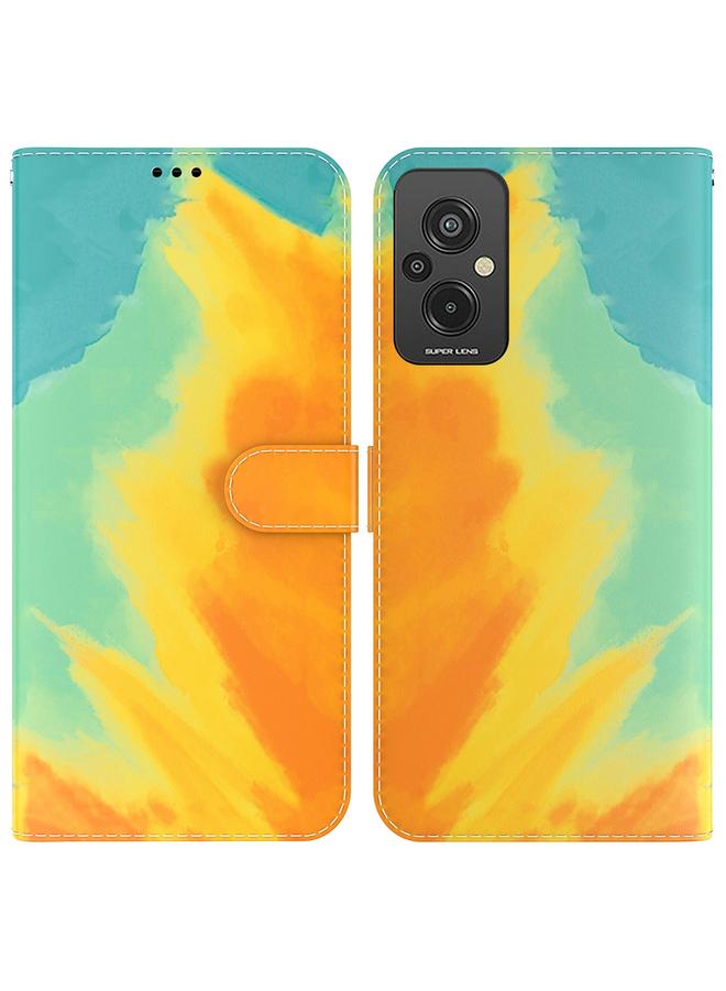 The Bros Case For Xiaomi Redmi 11 Prime 4G Watercolor Pattern Leather Phone Case