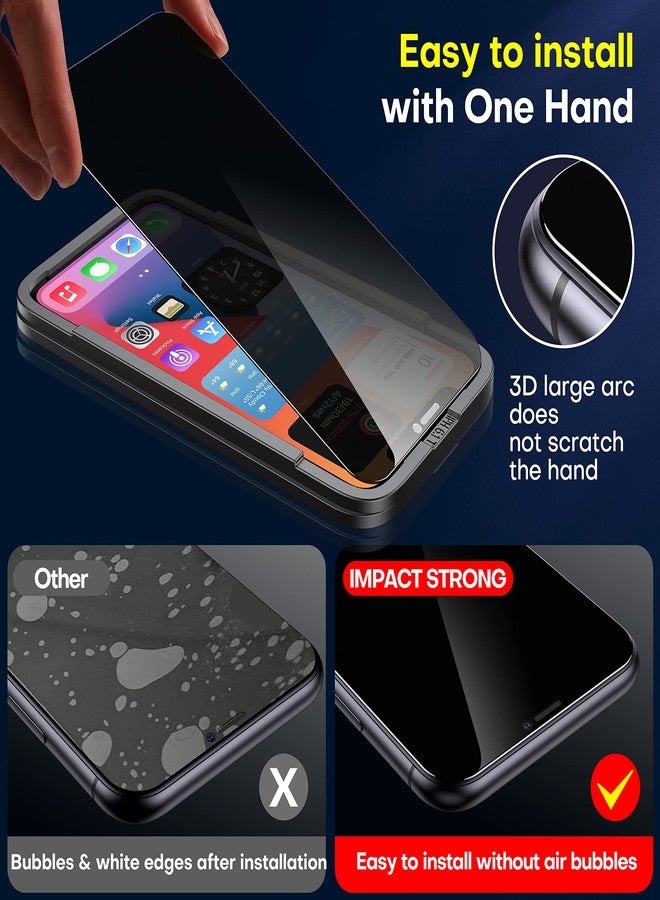 ImpactStrong Privacy Glass Screen Protector for iPhone 12/iPhone 12 Pro [6.1 Inch] Anti-Scratch Tempered Glass Screen Protectors with [Easy Install Kit] [9H Hardness], Case Friendly - 2 Pack - Image 4