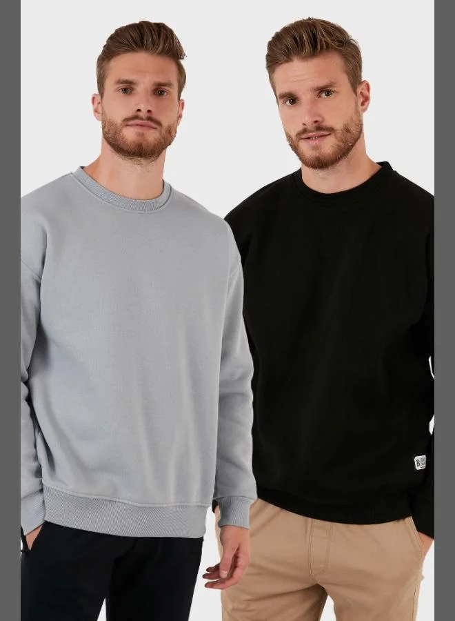 Buratti  Buratti Regular Fit Crew Neck Fleece Lined 2-Pack Men's Sweatshirt 5905255S2 for Men | Best Price UAE