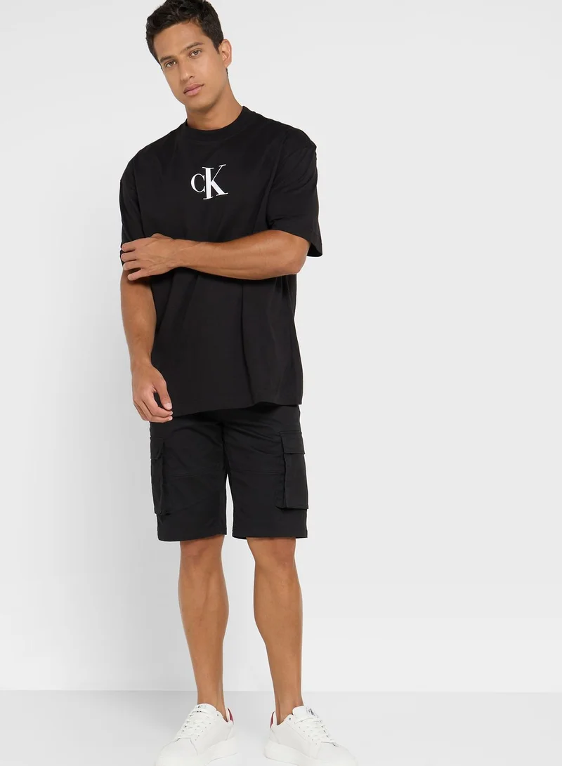 CALVIN KLEIN Logo Printed Crew Neck T-Shirt