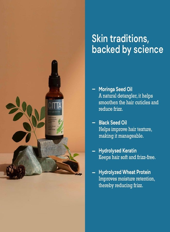 سيتا سيروم سيتا فائق الخفة مضاد للتجعد لجميع أنواع فروة الرأس - مع زيت المورينجا وزيت حبة البركة - تركيبة غير دهنية للتحكم في التجعد، وتنعيم الشعر، والسيطرة على الشعر المتطاير - للرجال والنساء - 30 مل - Image 4
