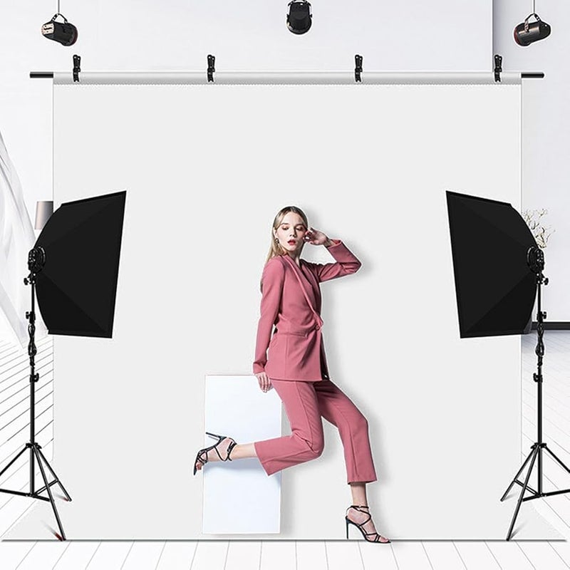 White Photography Backdrop Curtain 3x6m Photo Booth Background Screen For Video Recording Parties - Image 3