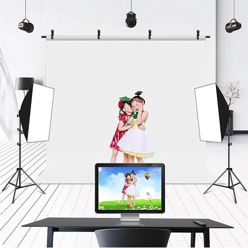 White Photography Backdrop Curtain 3x6m Photo Booth Background Screen For Video Recording Parties - Image 4