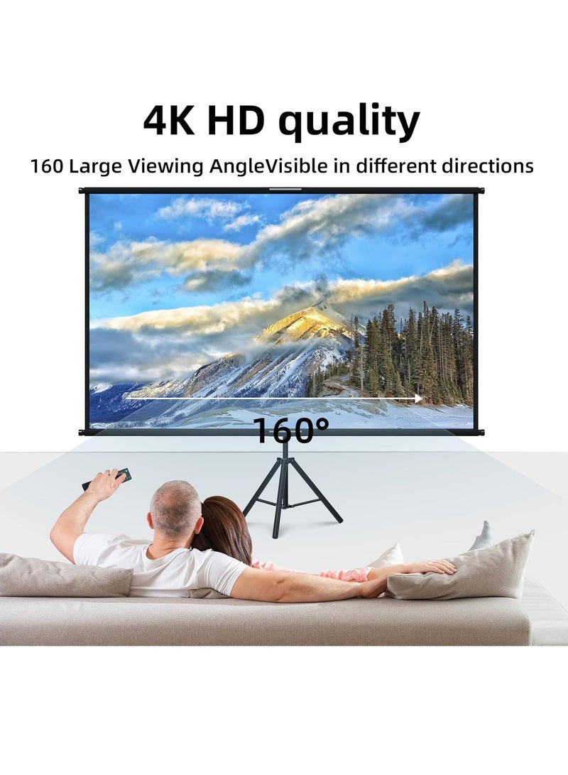 Portable 120 inch 16:9 Foldable Projection Screen 4K HD Movie Screen Soft Curtain with Tripod Stand and Carrying Bag for Indoor Outdoor Home Theater Backyard Cinema Travel（266*148cm）  - Image 3