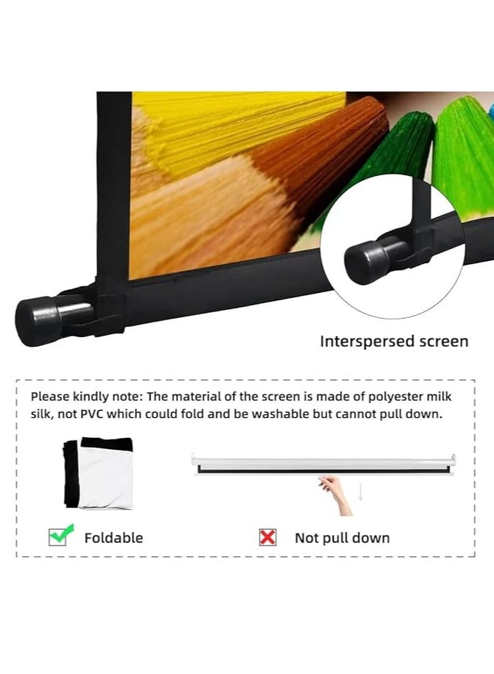 Portable 120 inch 16:9 Foldable Projection Screen 4K HD Movie Screen Soft Curtain with Tripod Stand and Carrying Bag for Indoor Outdoor Home Theater Backyard Cinema Travel（266*148cm）  - Image 4