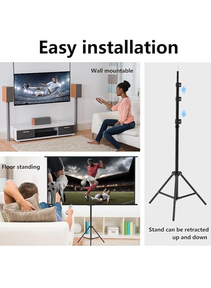 Portable 120 inch 16:9 Foldable Projection Screen 4K HD Movie Screen Soft Curtain with Tripod Stand and Carrying Bag for Indoor Outdoor Home Theater Backyard Cinema Travel（266*148cm）  - Image 5