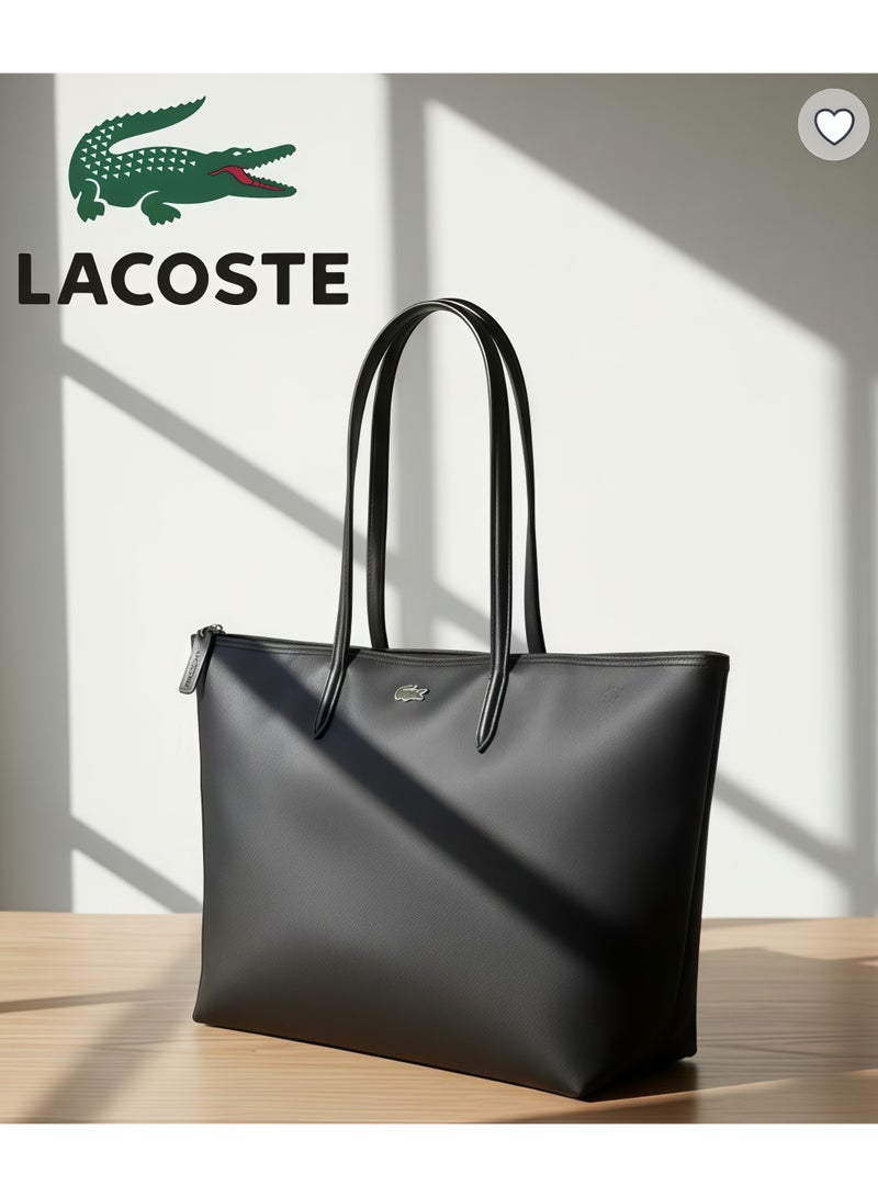 Lacoste Women's L12.12 Concept Fashion Versatile Large Capacity Zipper Handbag Single Shoulder Bag Tote Bag Camera Bag Large - Image 1