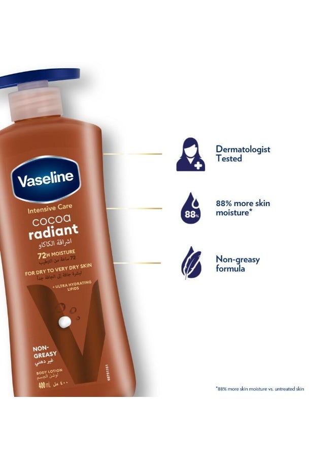 Vaseline Intensive Care  Cocoa Radiant Body Lotion For Dry To Very Dry Skin 400ml - Image 5