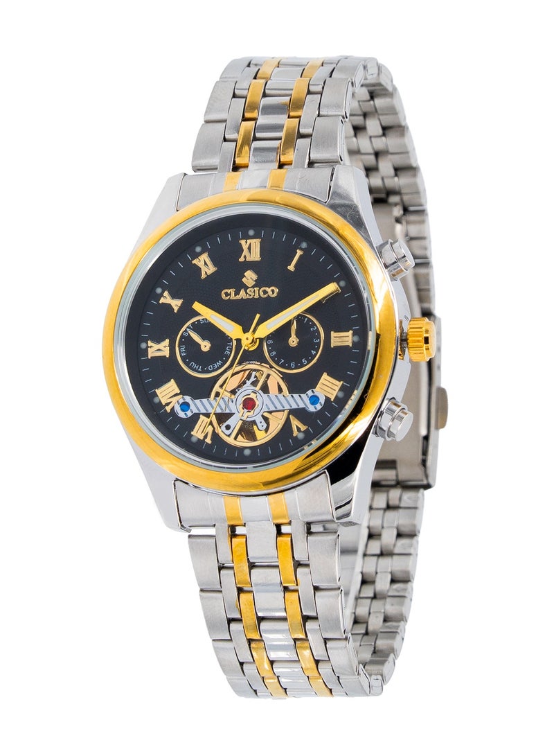 Clasico ساعة نيكزورا كرونوغراف بـ 6 أيدي - حزام من الفولاذ المقاوم للصدأ بلونين - حركة عيار النخبة Y121 - تصميم مقاوم للماء - Image 3