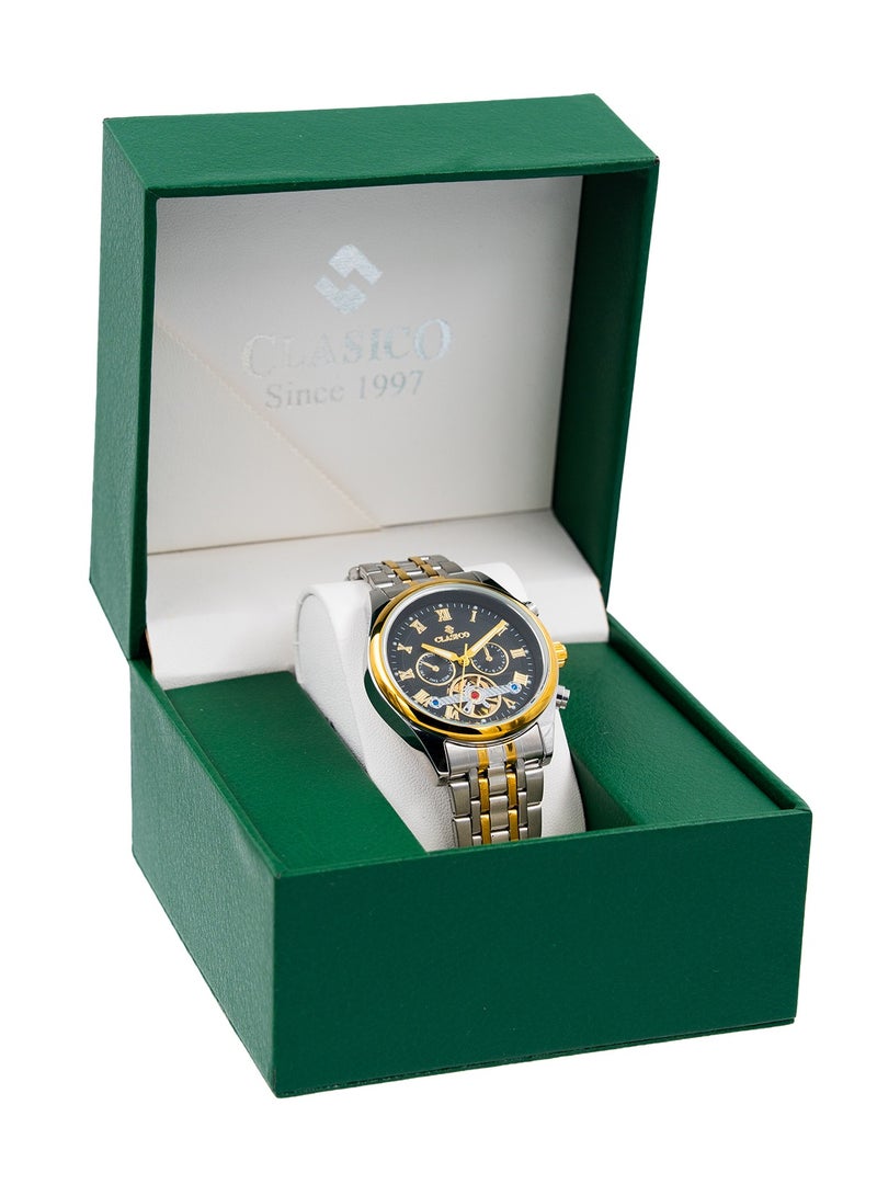 Clasico ساعة نيكزورا كرونوغراف بـ 6 أيدي - حزام من الفولاذ المقاوم للصدأ بلونين - حركة عيار النخبة Y121 - تصميم مقاوم للماء - Image 5