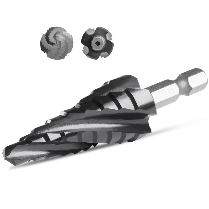 IRONANT Cobalt M35 Step Drill Bit 1/4" to 3/4", TiAlN Coating 4 Spiral Flute Step Bit for Stainless Steel, Metal, Aluminum, Plastic - Image 3