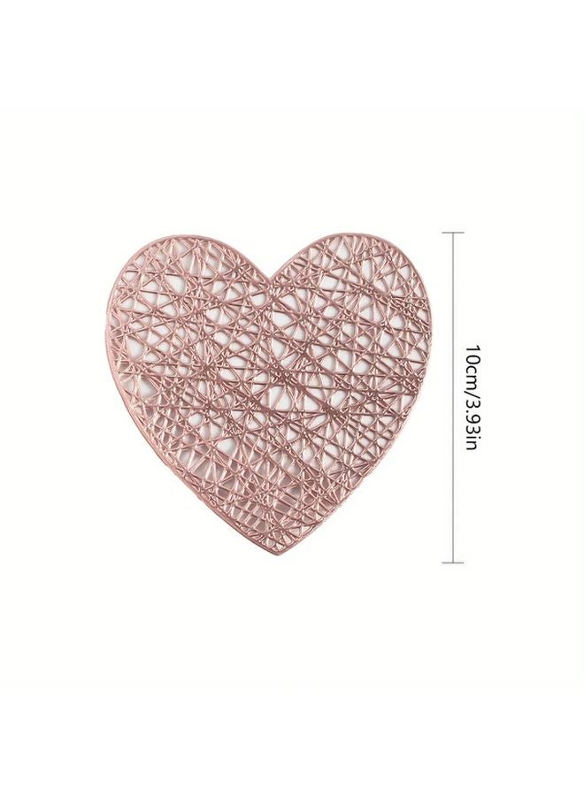 2pcs Heart Shaped PVC Coasters Set For Valentine Day Wedding Party Decor - Image 3