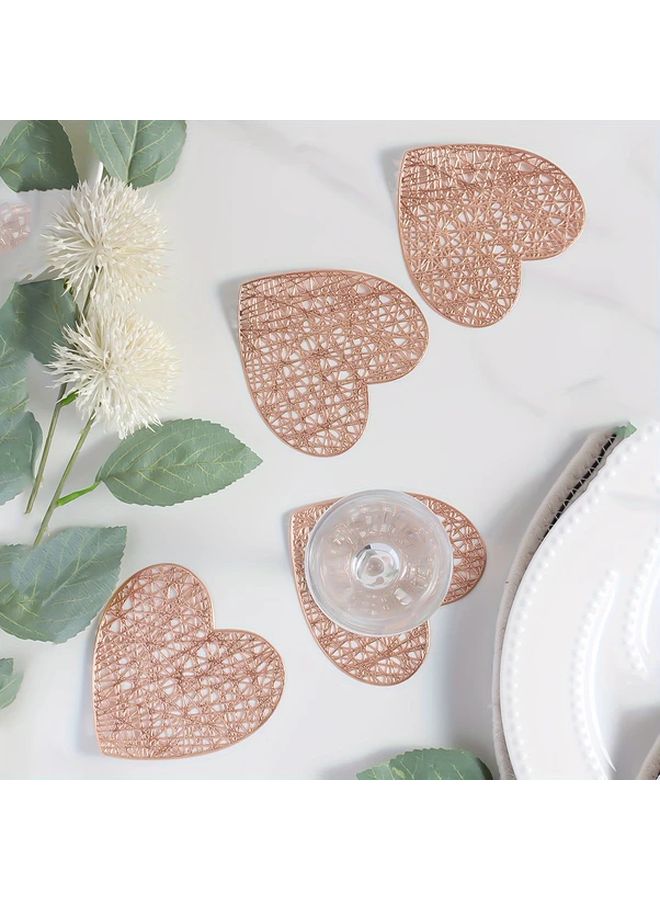 2pcs Heart Shaped PVC Coasters Set For Valentine Day Wedding Party Decor - Image 4