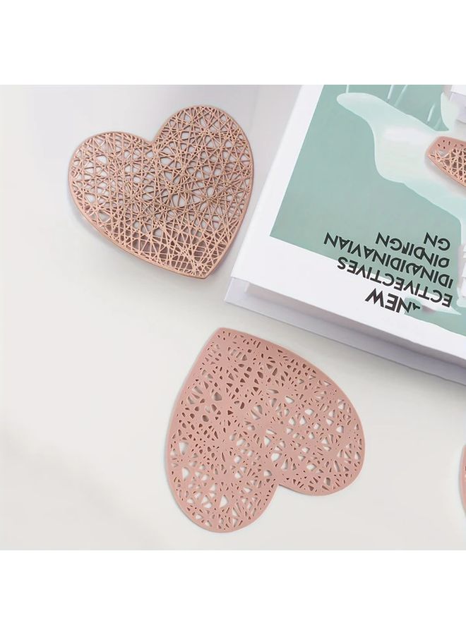 2pcs Heart Shaped PVC Coasters Set For Valentine Day Wedding Party Decor - Image 2