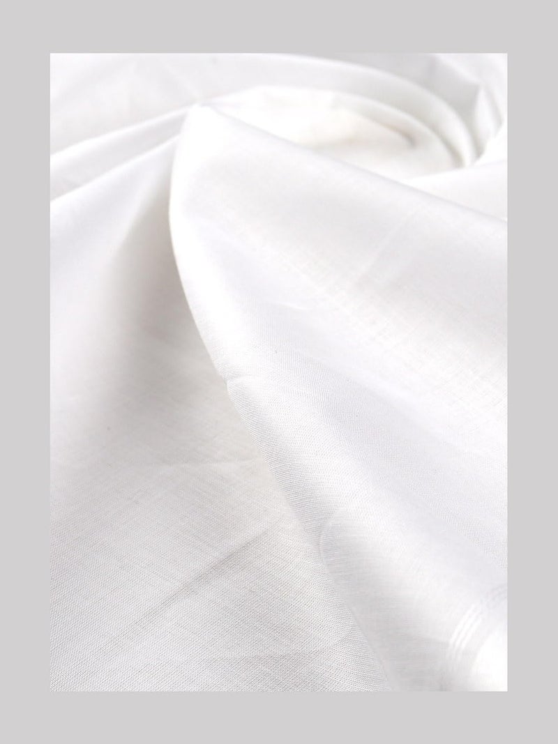 RAMRAJ COTTON White Hand Kerchiefs 4455 (Pack of 10) - Image 3