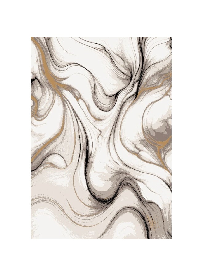 DANUBE HOME Galeria Lux Modern Rug | Washable Modern Rugs Style | Polypropylene + Polyester Area Rug Floor Covering | Indoor Carpet For Living Room Dining Bedroom 160x230cm-Grey White-231300472299