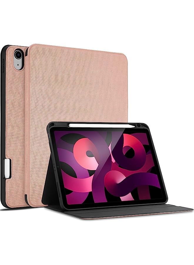 IAF Ipad Air 5/4 Case 10.9 Inch 2022 2020 With Pencil Holder, Slim Protective Folio Stand Cover For Ipad Air 5Th 4Th Generation 10.9" -Rosegold