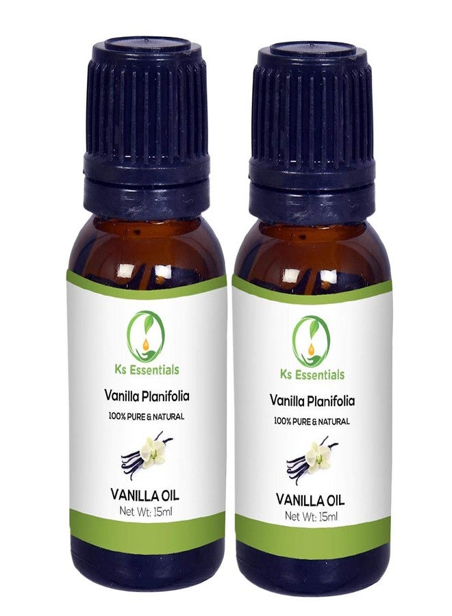 Ks Essentials 100% Pure Vanilla Essential Oil Pure Natural & Undiluted For Skin care & Hair (15ml) Each - Image 2