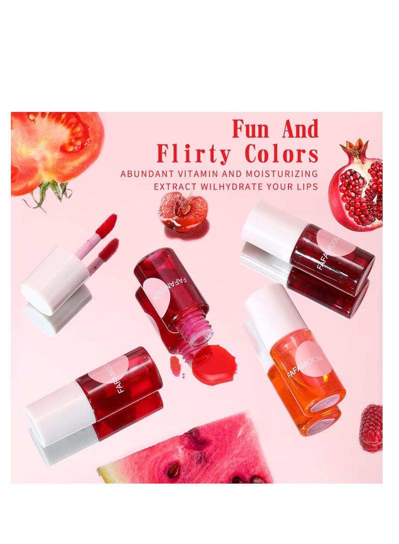 FAFAMOON Lip Tint Stain Set, Mini Liquid Water Tint,Korean Lip Gloss Moisturizing Natural,Long Lasting Waterproof,Multi-Use Lip and Cheek Tint(Strawberry) - Image 4