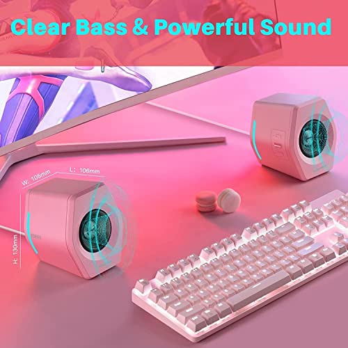 Edifier G2000 32W PC Computer Speakers for Gaming Desktop PC Laptop Mac Computer Woofer Speakers Bluetooth USB 3.5mm AUX Inputs RGB Lights Multimedia Speakers Pink - Image 2
