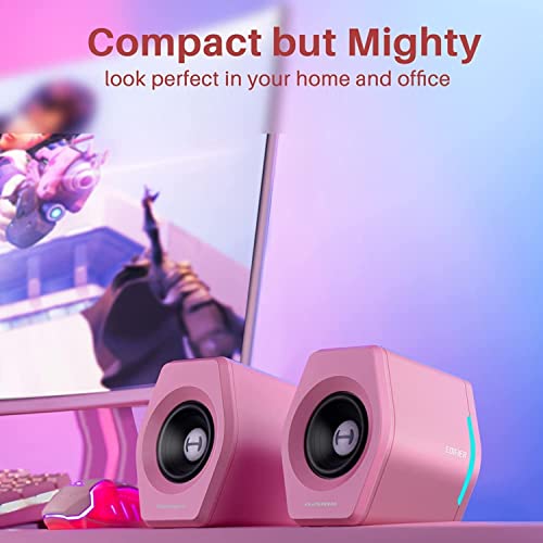 Edifier G2000 32W PC Computer Speakers for Gaming Desktop PC Laptop Mac Computer Woofer Speakers Bluetooth USB 3.5mm AUX Inputs RGB Lights Multimedia Speakers Pink - Image 3