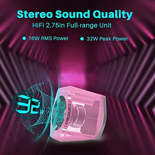 Edifier G2000 32W PC Computer Speakers for Gaming Desktop PC Laptop Mac Computer Woofer Speakers Bluetooth USB 3.5mm AUX Inputs RGB Lights Multimedia Speakers Pink - Image 4