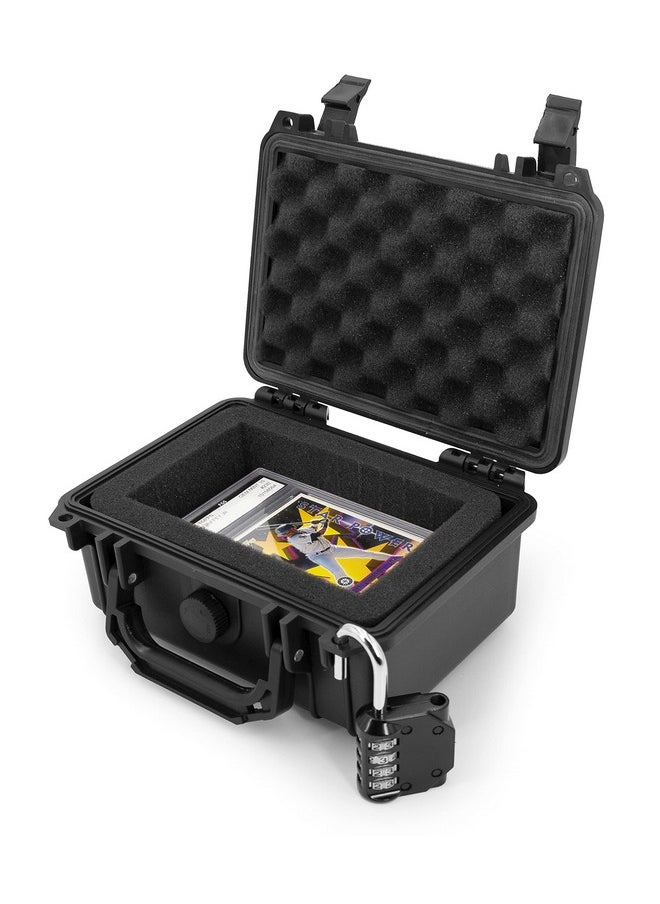 CASEMATIX CASEMATIX Graded Card Case Storage Box For Sports Cards Compatible With 8 BGS, 13 FGS or 11 GMA PSA Graded Trading Card Slabs and More Collectible Cards - Airtight, Waterproof and Includes Padlock  - Image 1