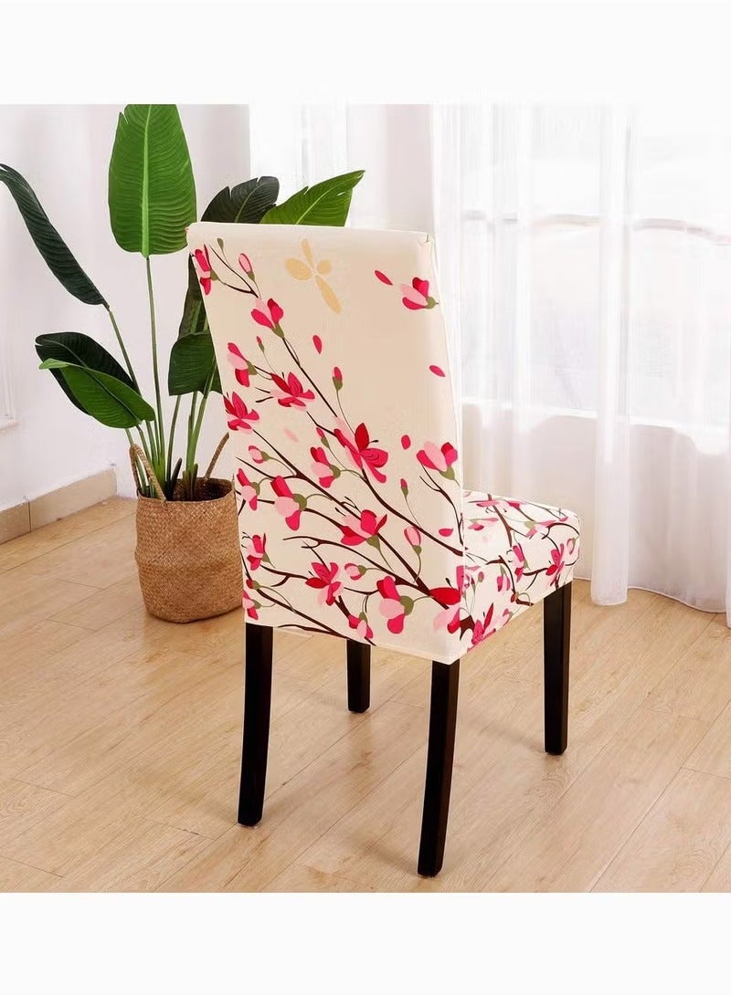 Chair Covers Spandex Super Fit Stretch Parsons Removable Washable Kitchen Protector for Dining Room Hotel Ceremony Shili Peach Blossom 4 Pcs - Image 4