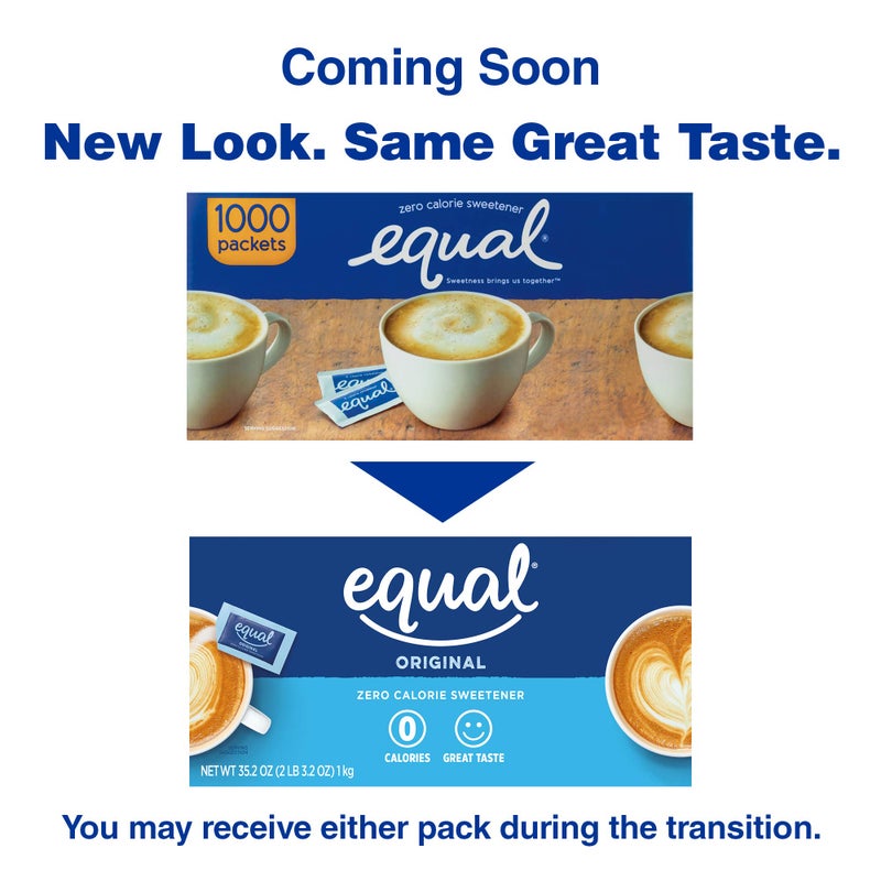 EQUAL 0 Calorie Sweetener, Aspartame and Acesulfame-K Sweetener Packets, Zero Calorie Sugar Alternative, Erythritol Free, 1000 Ct (Pack of 1) - Image 2