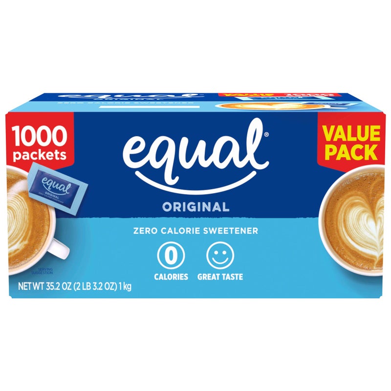 EQUAL 0 Calorie Sweetener, Aspartame and Acesulfame-K Sweetener Packets, Zero Calorie Sugar Alternative, Erythritol Free, 1000 Ct (Pack of 1) - Image 1