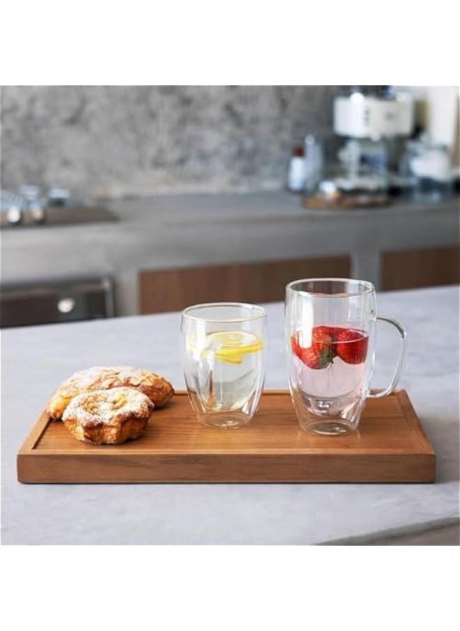 HOOKOR Double Wall Glass Coffee Mugs - Insulated Clear Coffee Mugs Set of 2, Perfect for Espresso, Cappuccino, Latte, Americano, Tea Bag, Beverage (350ml)  - Image 5
