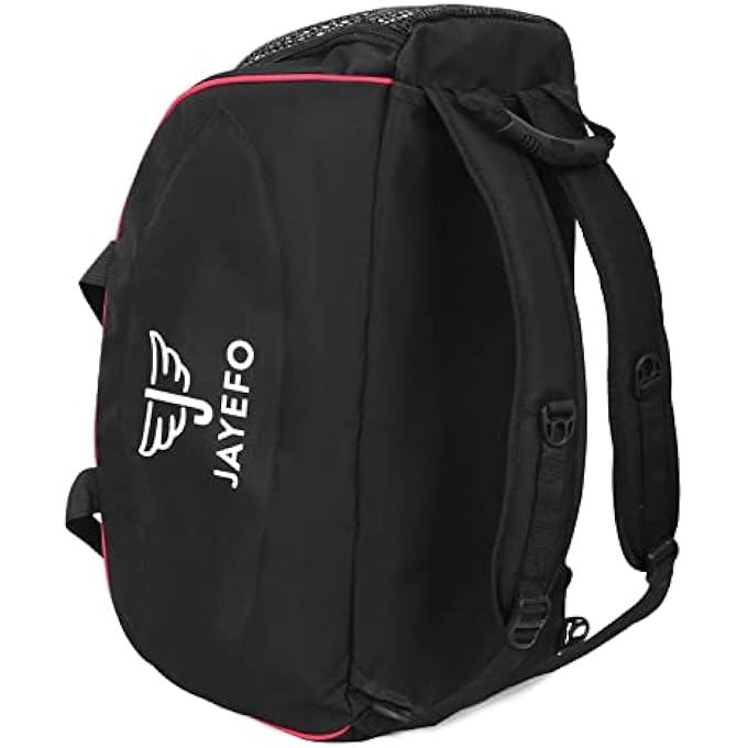 JAYEFO Sports Duffle Bag for Travel Gym Camping Overnight and Sports  Camping and Hiking Backpack  Standard Size  Black Red - Image 4