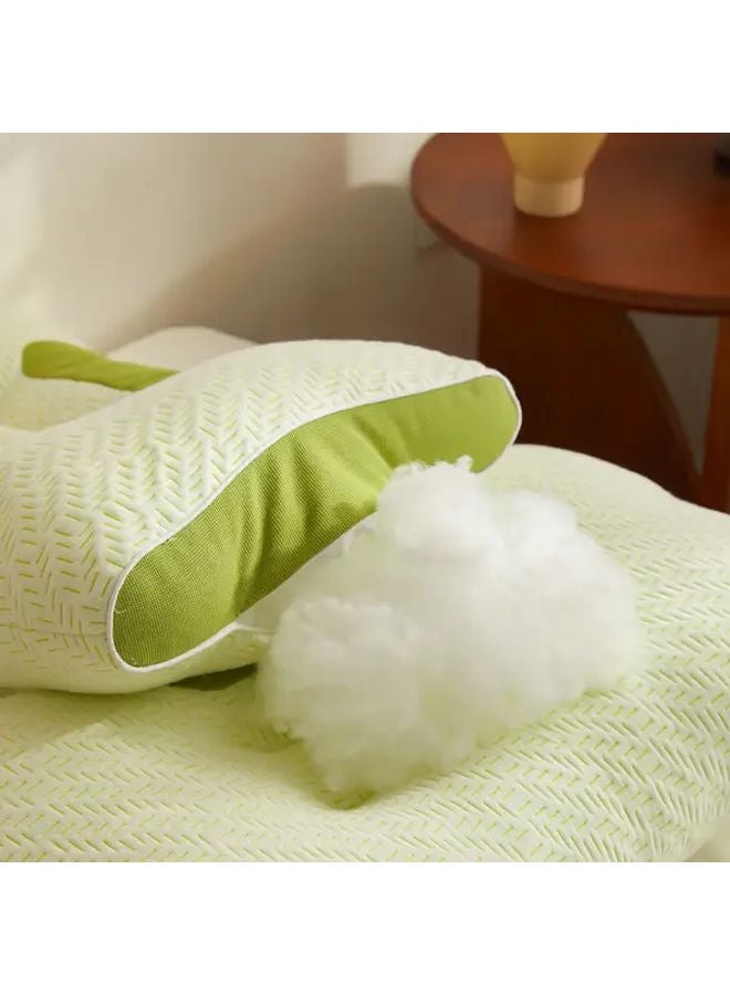 Green Bamboo Fiber Neck Pillow Ergonomic Support Soft Breathable Moisture Wicking - Image 4