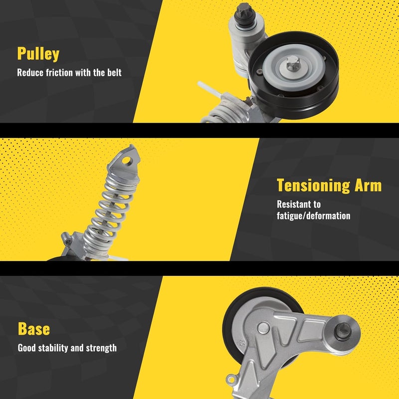 TUCAREST 38344 Accessory Drive Belt Tensioner Pulley Assembly for Buick Encore, Chevy Cruze, Sonic, Trax - Image 5