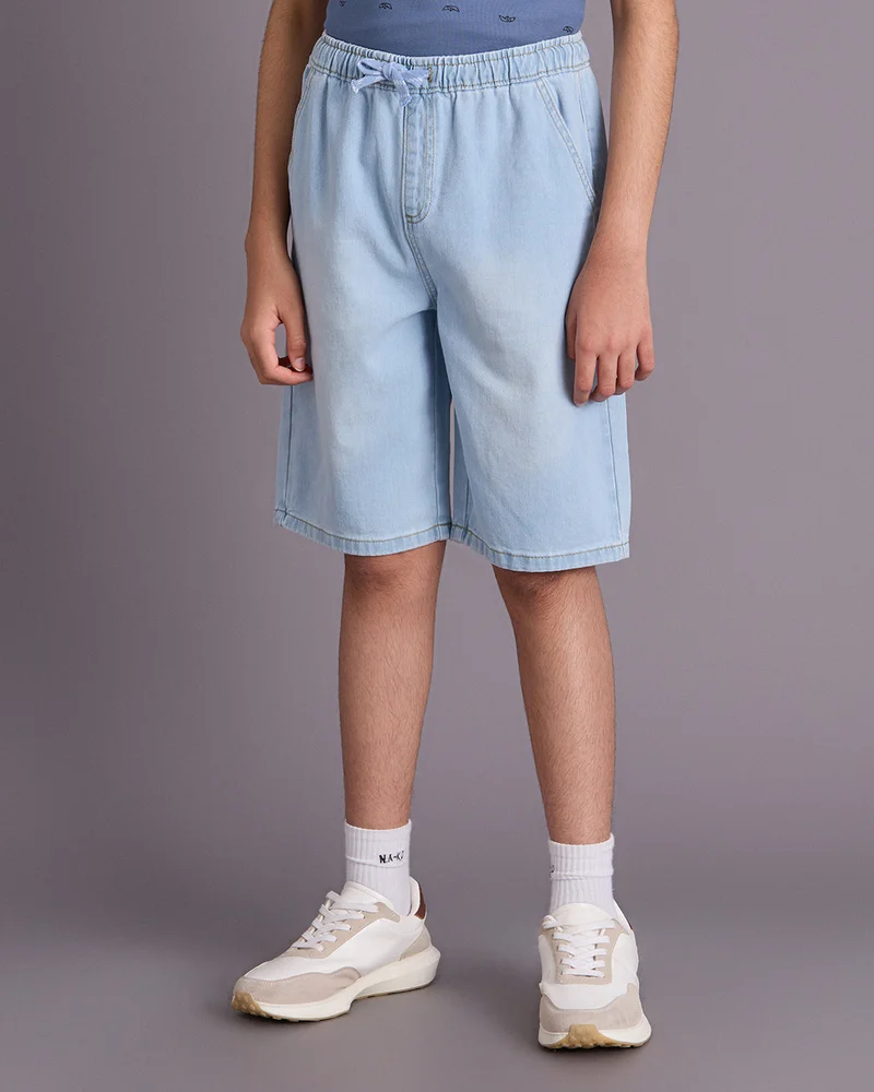 Redtag Boys Blue Denim Shorts