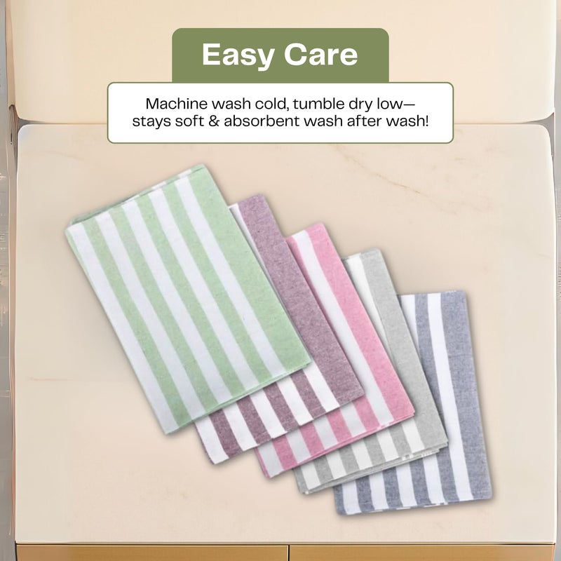 Värde Premium Hand Towels | 180 GSM Cotton Hand Towels | Hand Towel Set of 5 | Hand Towel for Gym | Soft Towels | Size 16W x 25L (Multicolor 4, Pack of 5) - Image 5