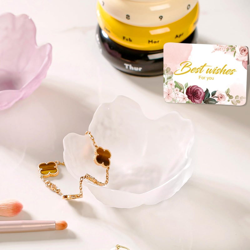 Binoster Gifts for Women Flower Jewelry Dish Ring Holder Jewellery Tray Vanity Organizer Room Decor Aesthetic Ring Holder Decorative Tray Trinket Dish Valentine's Engagement Birthday Gifts Stocking Stuffers - Image 2