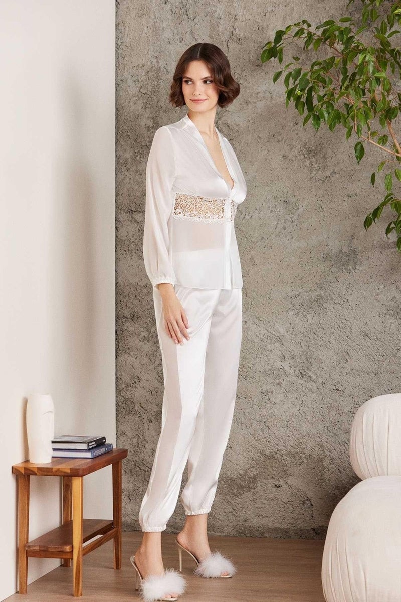 pierre cardin 6005 Women's Ecru Bridal Dowry Set 6 Piece Satin Set  - Image 4