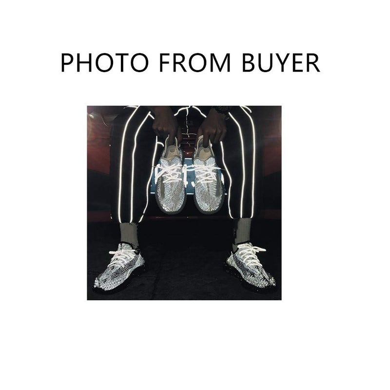 Decker حذاء ديكر الدائري العاكس بأربطة 2 زوج 1 زوج أبيض + 1 زوج أسود 5/32 بوصة سميك للجري الليلي آمن للرجال والنساء (36 بوصة (91 سم)) - Image 2