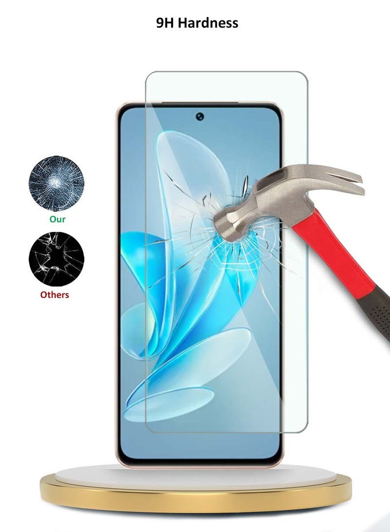 دبليو تيك واقي شاشة من الزجاج المقوى Vivo V30 Lite 5G 2023 Premium Series 9H 2.5D (MSG9CN) - شفاف - Image 3