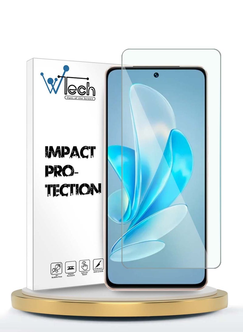 دبليو تيك واقي شاشة من الزجاج المقوى Vivo V30 Lite 5G 2023 Premium Series 9H 2.5D (MSG9CN) - شفاف - Image 1