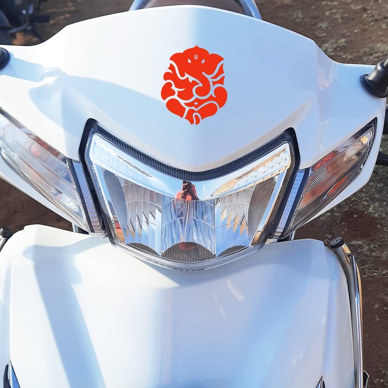 Claw cuts - God Ganesha Sticker for Bike and Car, Reflective Vinyl and Waterproof Sticker, Size (6.6 cm x 5.5 cm), Pack of 2 (Red) - Image 1