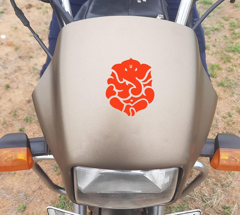 Claw cuts - God Ganesha Sticker for Bike and Car, Reflective Vinyl and Waterproof Sticker, Size (6.6 cm x 5.5 cm), Pack of 2 (Red) - Image 2